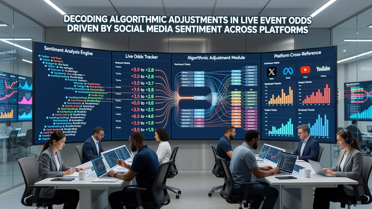 Dashboard showing real-time social sentiment metrics influencing betting odds adjustments